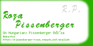 roza pissenberger business card